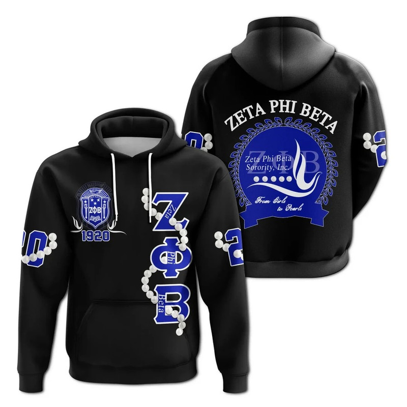 Zeta Phi Beta Pearl Hoodie, African Hoodie For Men Women