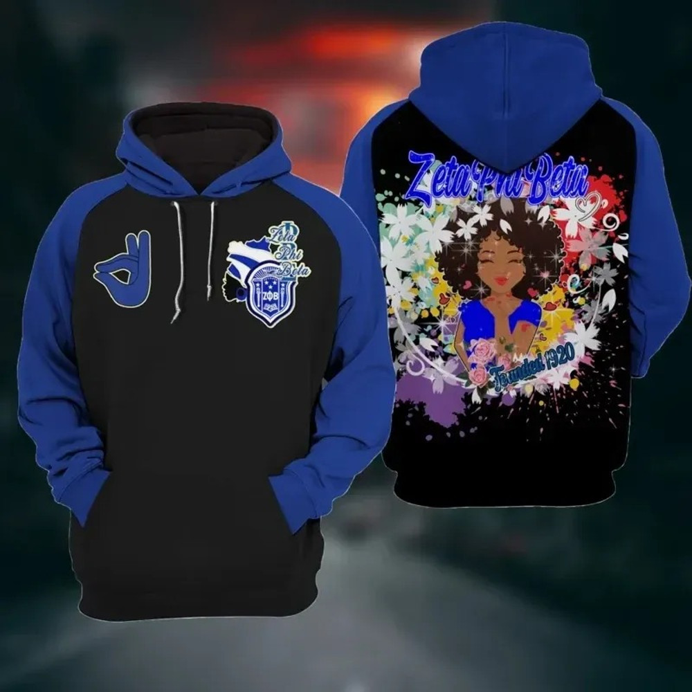 Zeta Phi Beta Rainbow Flower Girl Hoodie, African Hoodie For Men Women
