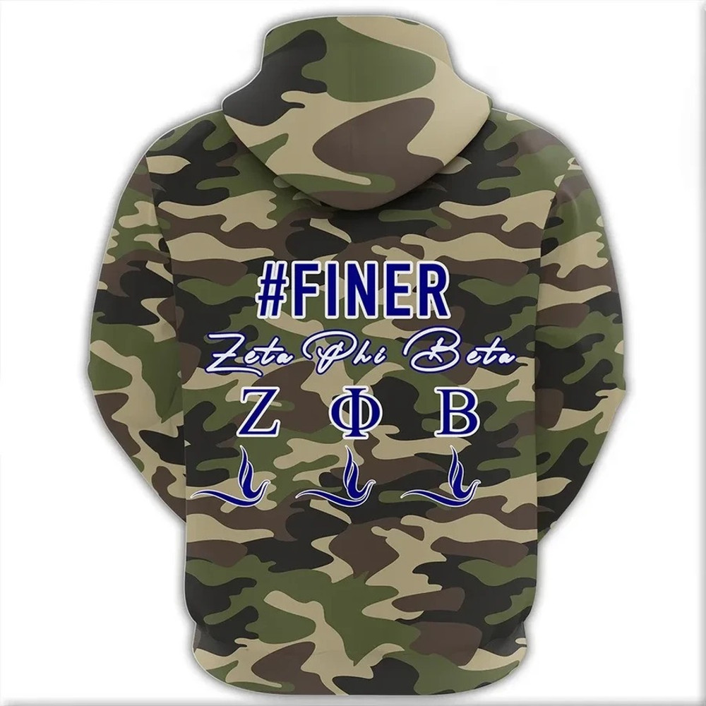 Zeta Phi Beta Camouflage Style Hoodie, African Hoodie For Men Women