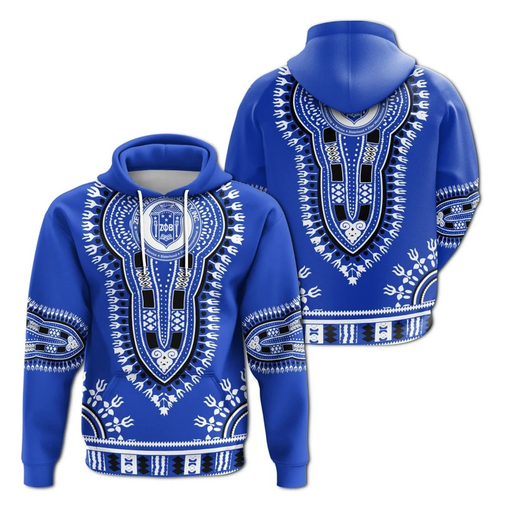 Zeta Phi Beta Dashiki Hoodie, African Hoodie For Men Women