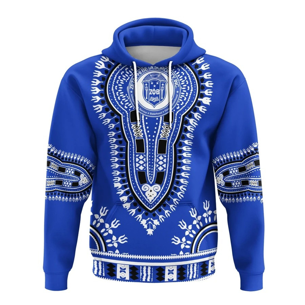 Zeta Phi Beta Dashiki Hoodie, African Hoodie For Men Women