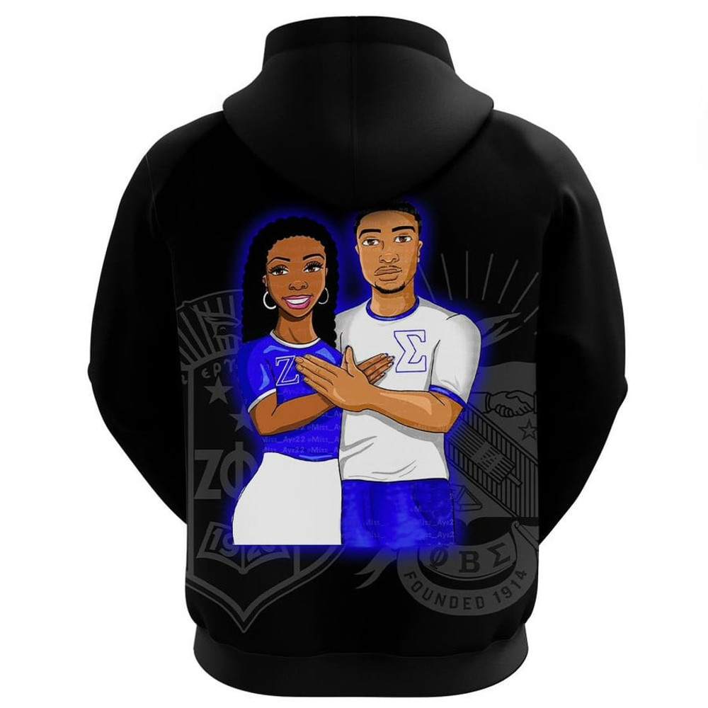 Phi Beta Sigma and Zeta Phi Beta Couple Valentine Hoodie, African Hoodie For Men Women