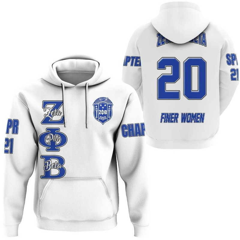 Zeta Phi Beta ( White ) Hoodie, African Hoodie For Men Women