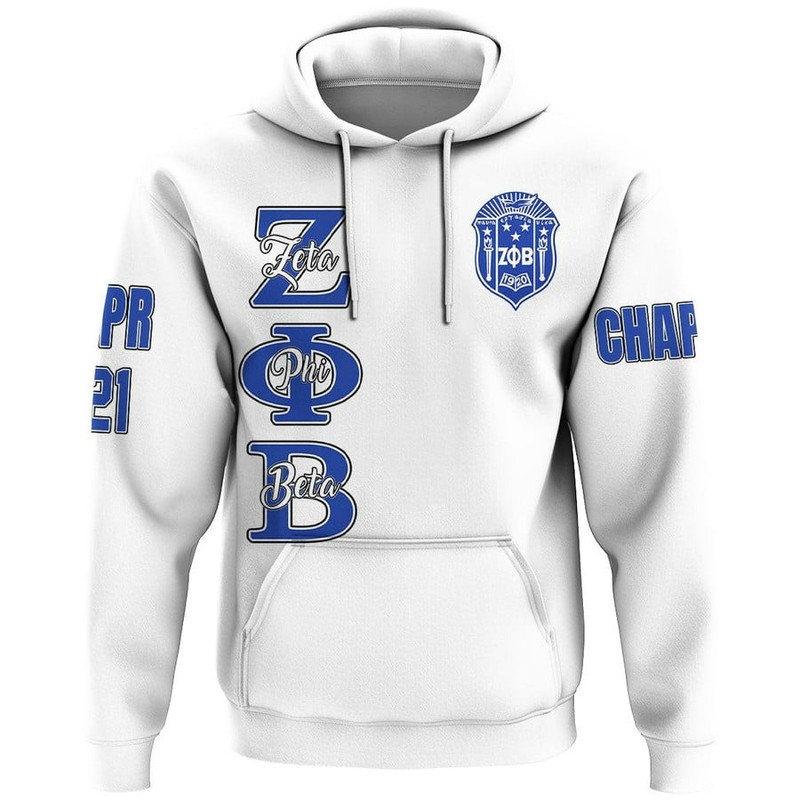 Zeta Phi Beta ( White ) Hoodie, African Hoodie For Men Women