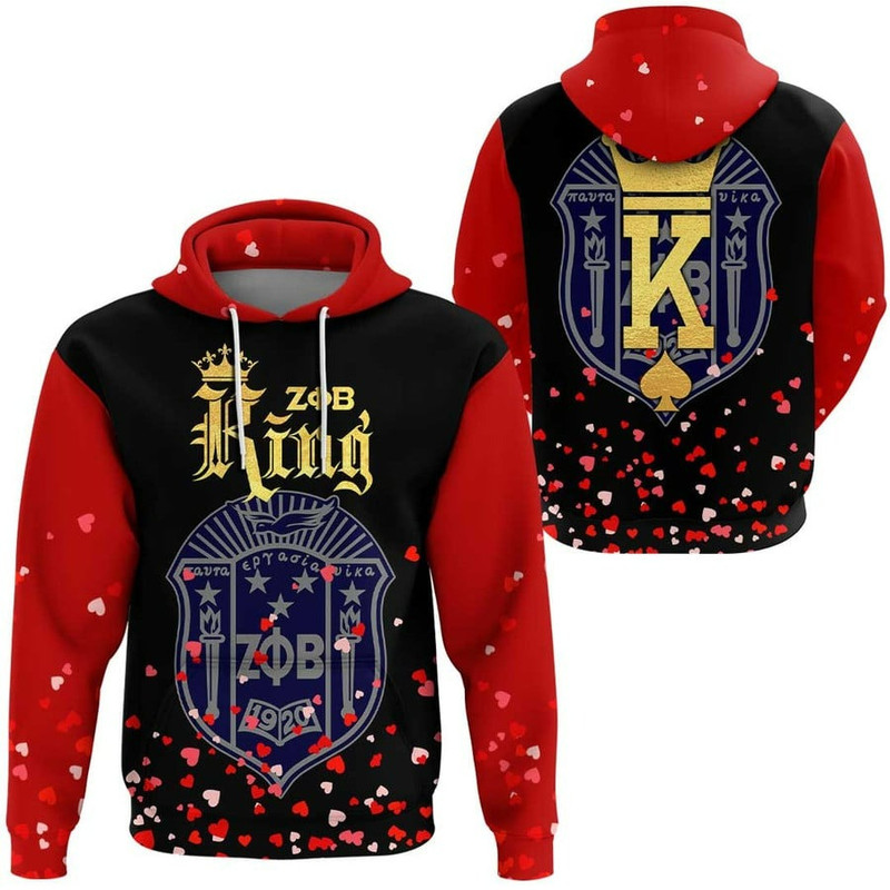 Zeta Phi Beta King and Queen Couple Valentine Hoodie, African Hoodie For Men Women