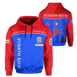 puerto rico flag simple hoodie, african hoodie for men women