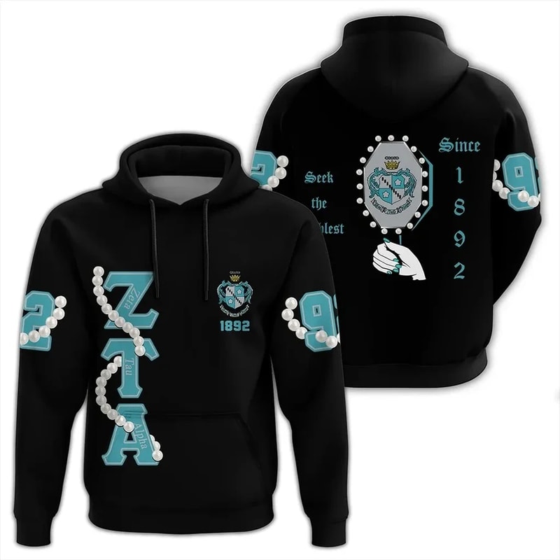 Zeta Tau Alpha Pearls Hoodie, African Hoodie For Men Women
