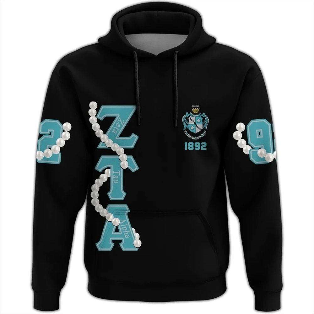 Zeta Tau Alpha Pearls Hoodie, African Hoodie For Men Women