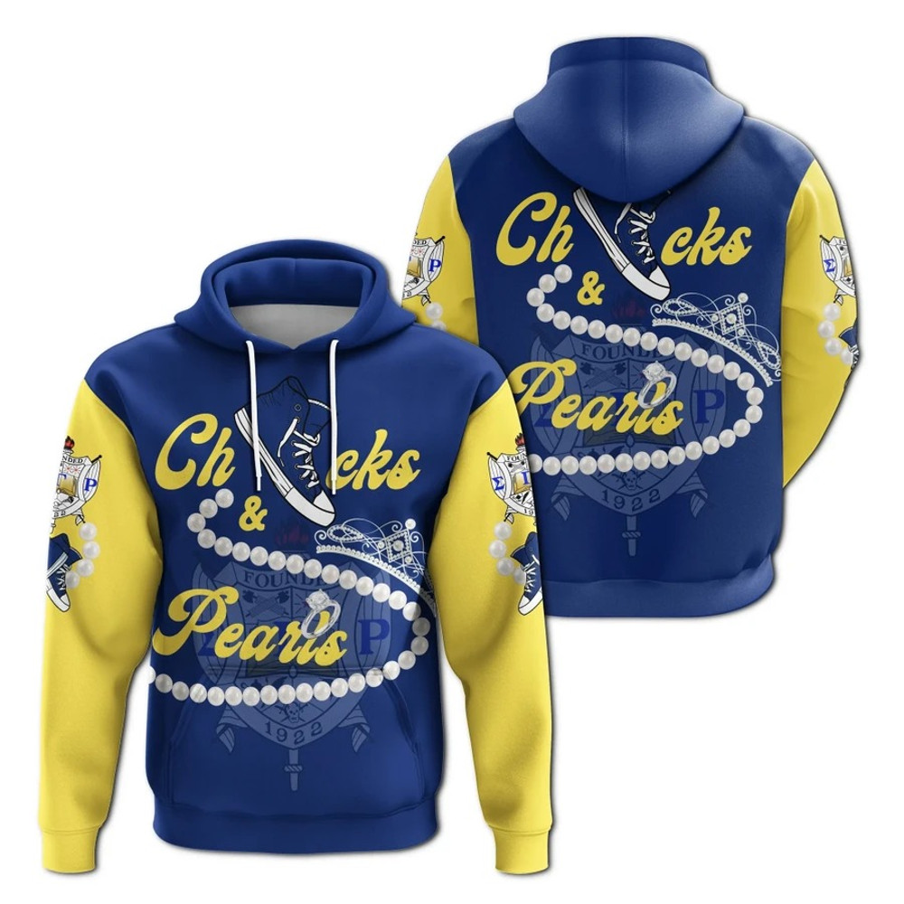 Sigma Gamma Rho Chucks And Pearls Hoodie K.H Pearls, African Hoodie For Men Women