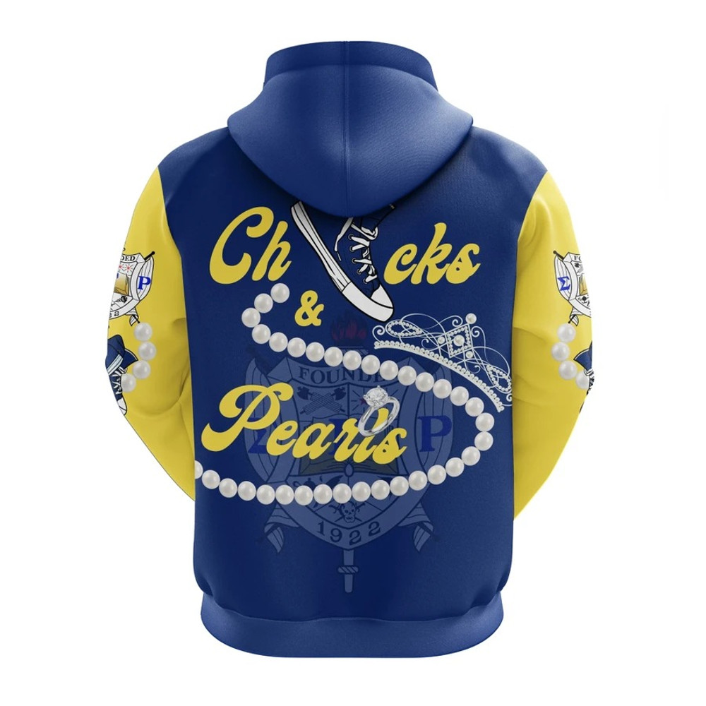 Sigma Gamma Rho Chucks And Pearls Hoodie K.H Pearls, African Hoodie For Men Women