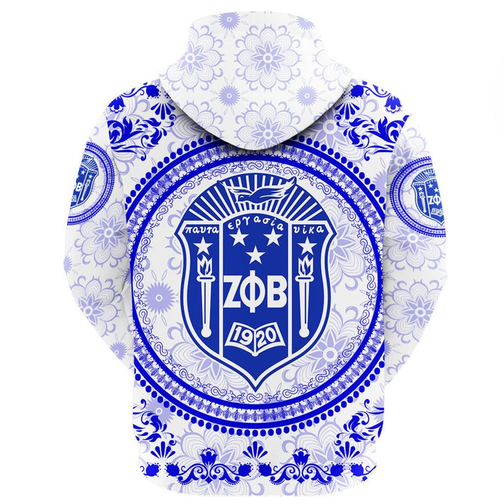 Zeta Phi Beta Floral Pattern Hoodie, African Hoodie For Men Women