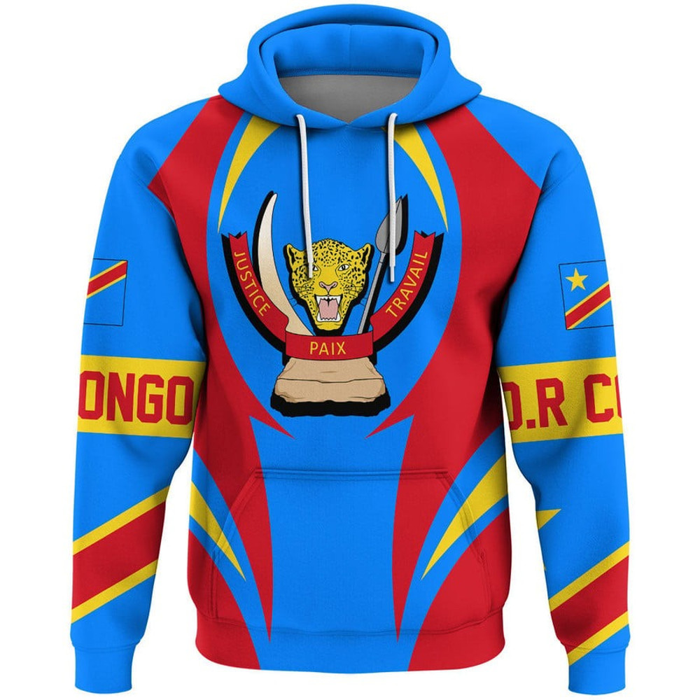 Democratic Republic Of The Congo Action Flag Hoodie, African Hoodie For Men Women
