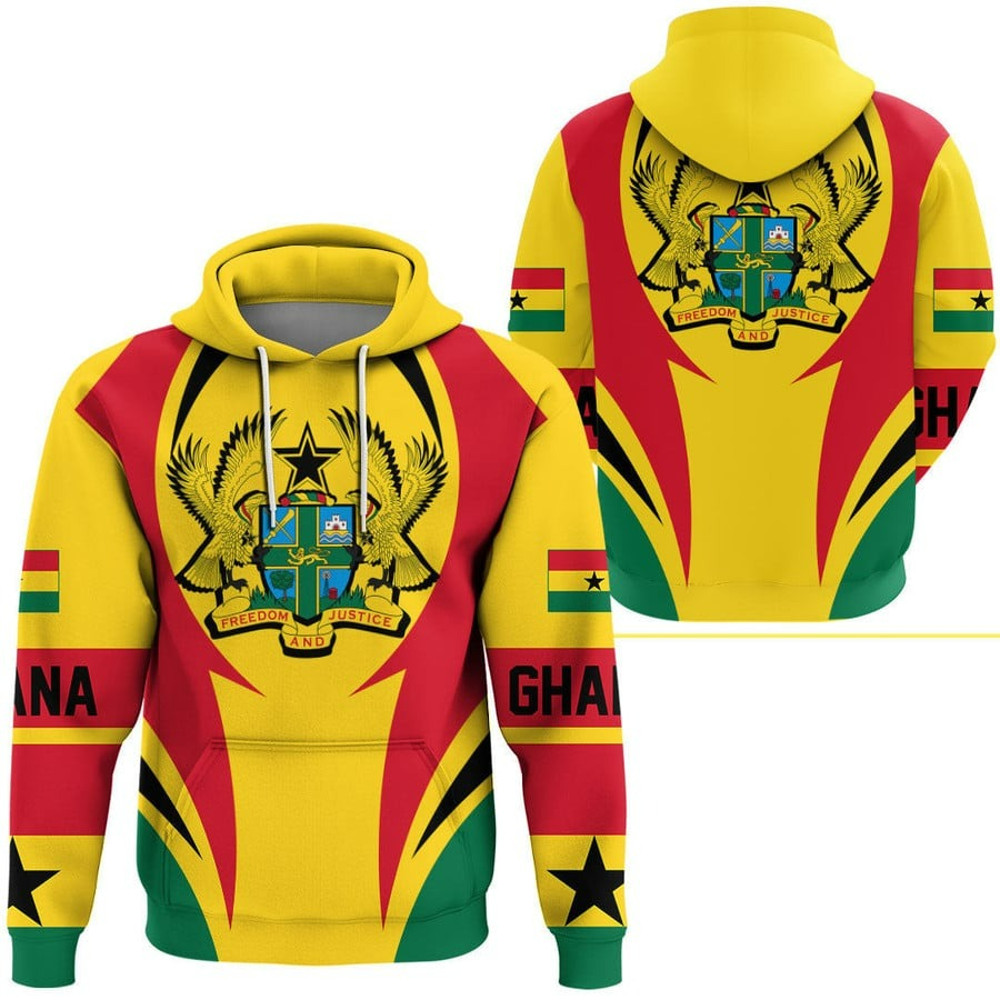 Ghana Action Flag Hoodie, African Hoodie For Men Women