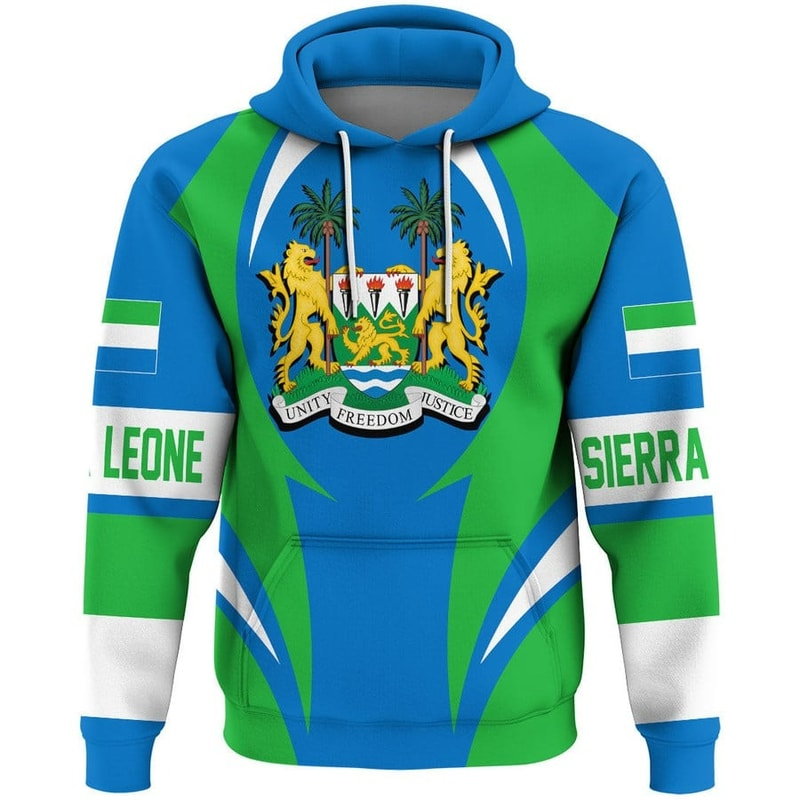 Sierra Leone Action Flag Hoodie, African Hoodie For Men Women