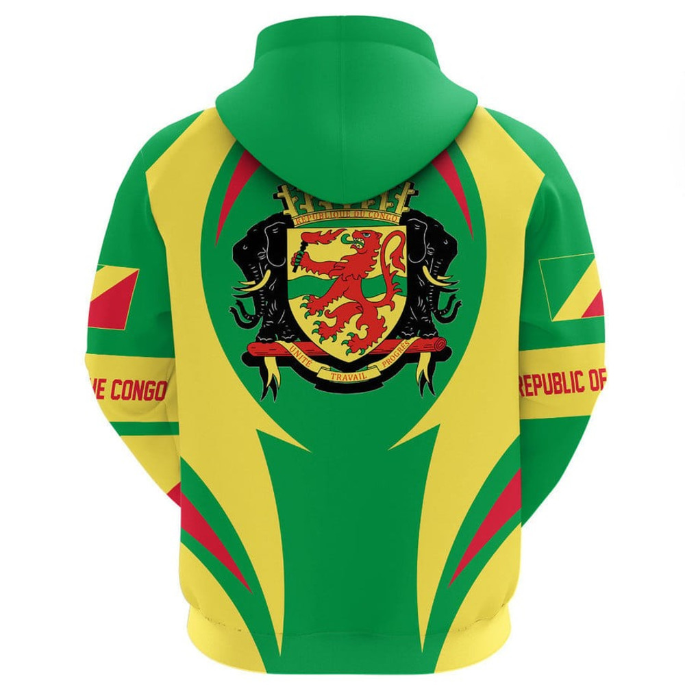 Republic Of The Congo Action Flag Hoodie, African Hoodie For Men Women