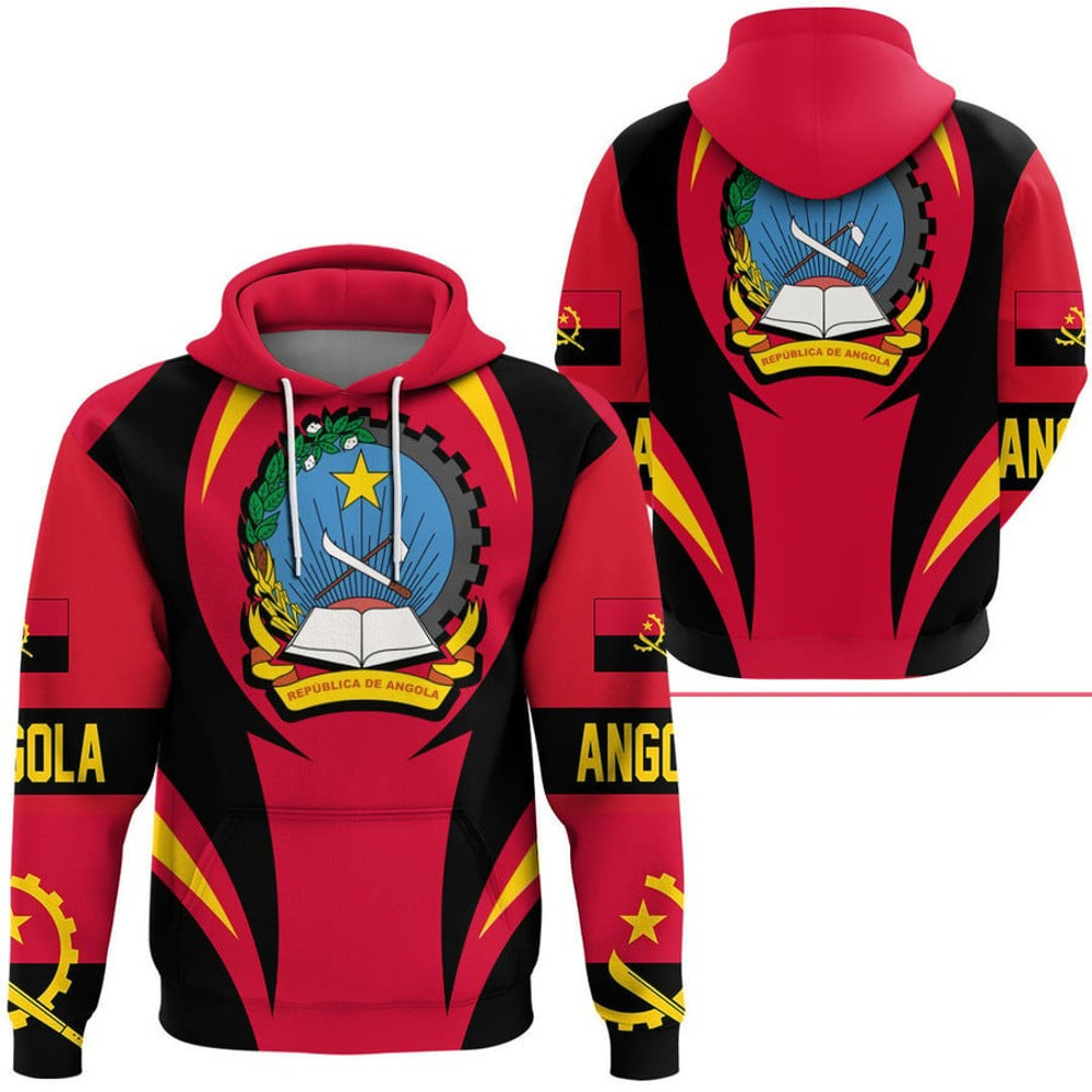 Angola Action Flag Hoodie, African Hoodie For Men Women