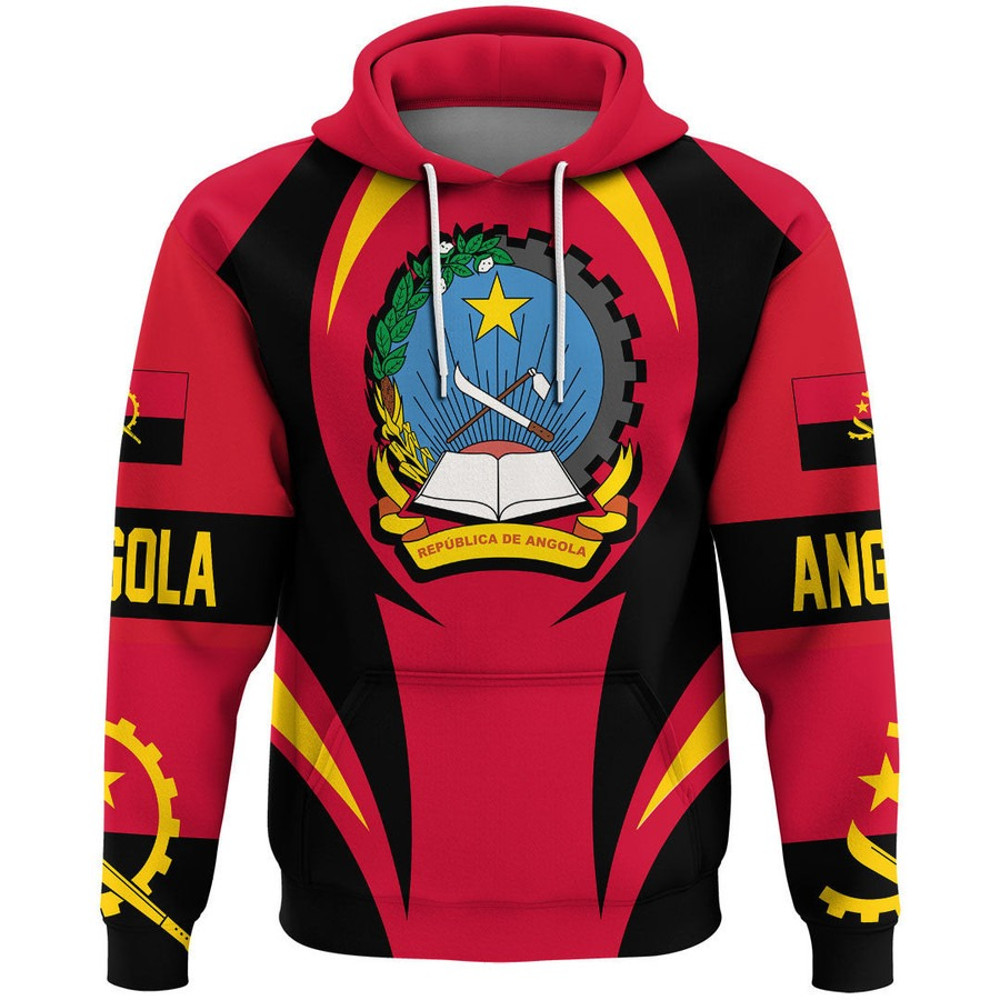 Angola Action Flag Hoodie, African Hoodie For Men Women