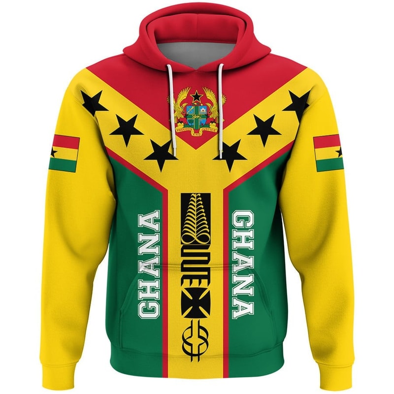 Ghana Rising Symbol Adinkra Tattoo Hoodie, African Hoodie For Men Women
