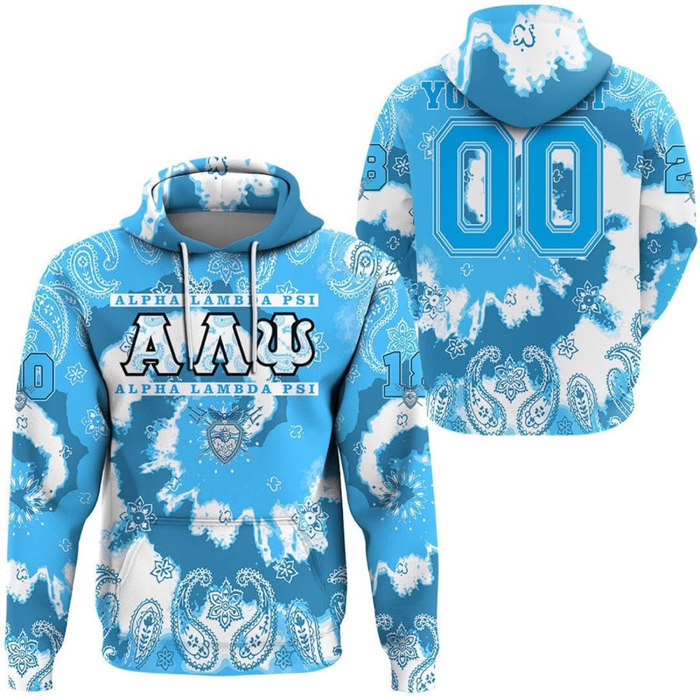 Alpha Lambda Psi Paisley Bandana Tie Dye Style Hoodie, African Hoodie For Men Women