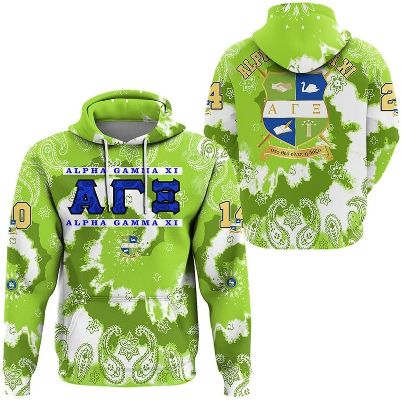 Alpha Gamma Xi Paisley Bandana Tie Dye Style Hoodie, African Hoodie For Men Women