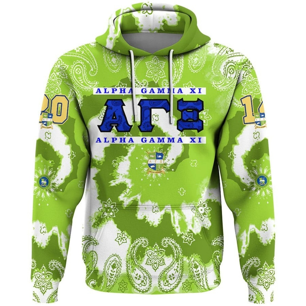 Alpha Gamma Xi Paisley Bandana Tie Dye Style Hoodie, African Hoodie For Men Women