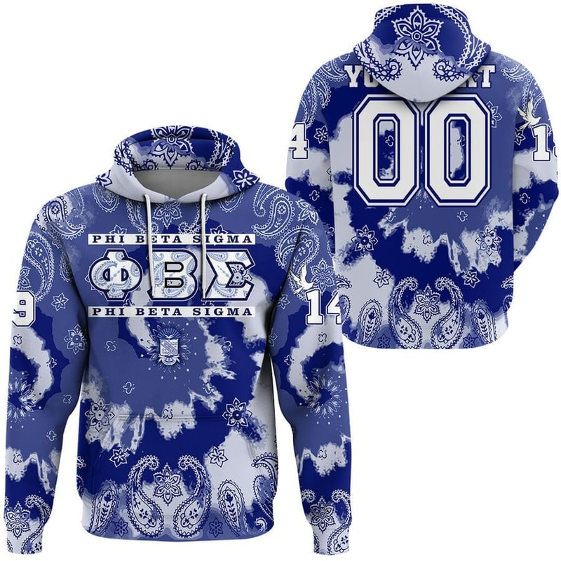 Phi Beta Sigma Paisley Bandana Tie Dye Style Hoodie, African Hoodie For Men Women