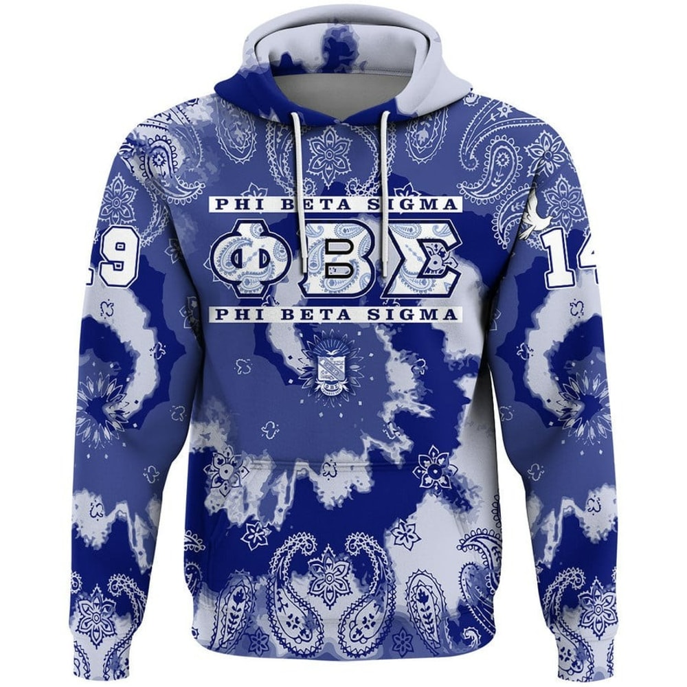 Phi Beta Sigma Paisley Bandana Tie Dye Style Hoodie, African Hoodie For Men Women