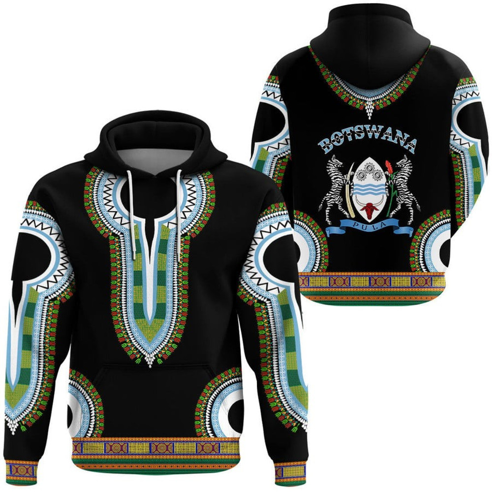 Botswana Dashiki Hoodie, African Hoodie For Men Women