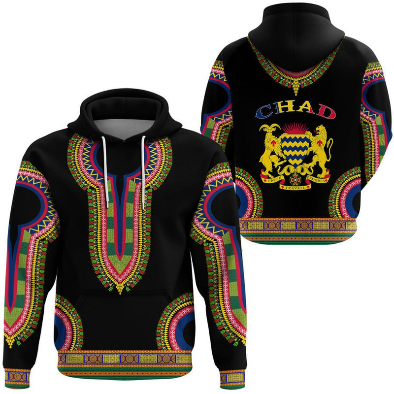 Chad Dashiki Hoodie, African Hoodie For Men Women