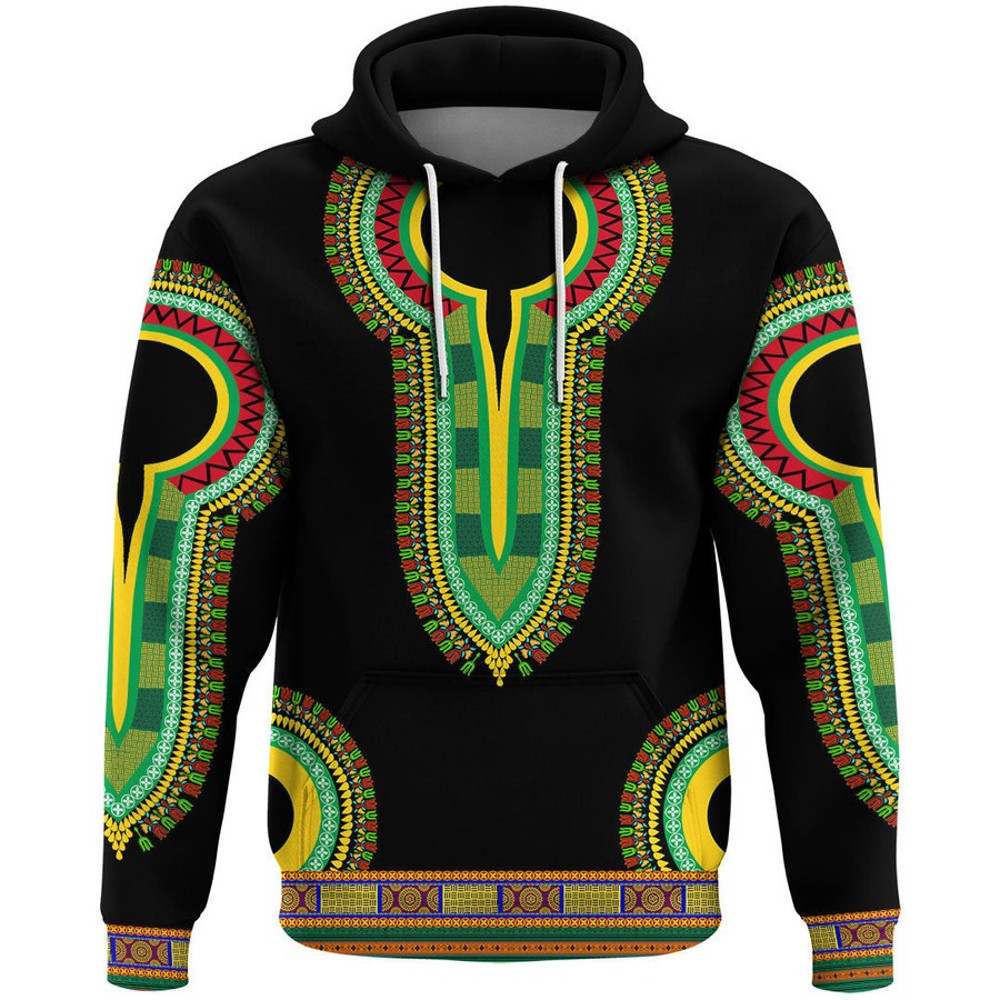 Guinea Bissau Dashiki Hoodie, African Hoodie For Men Women