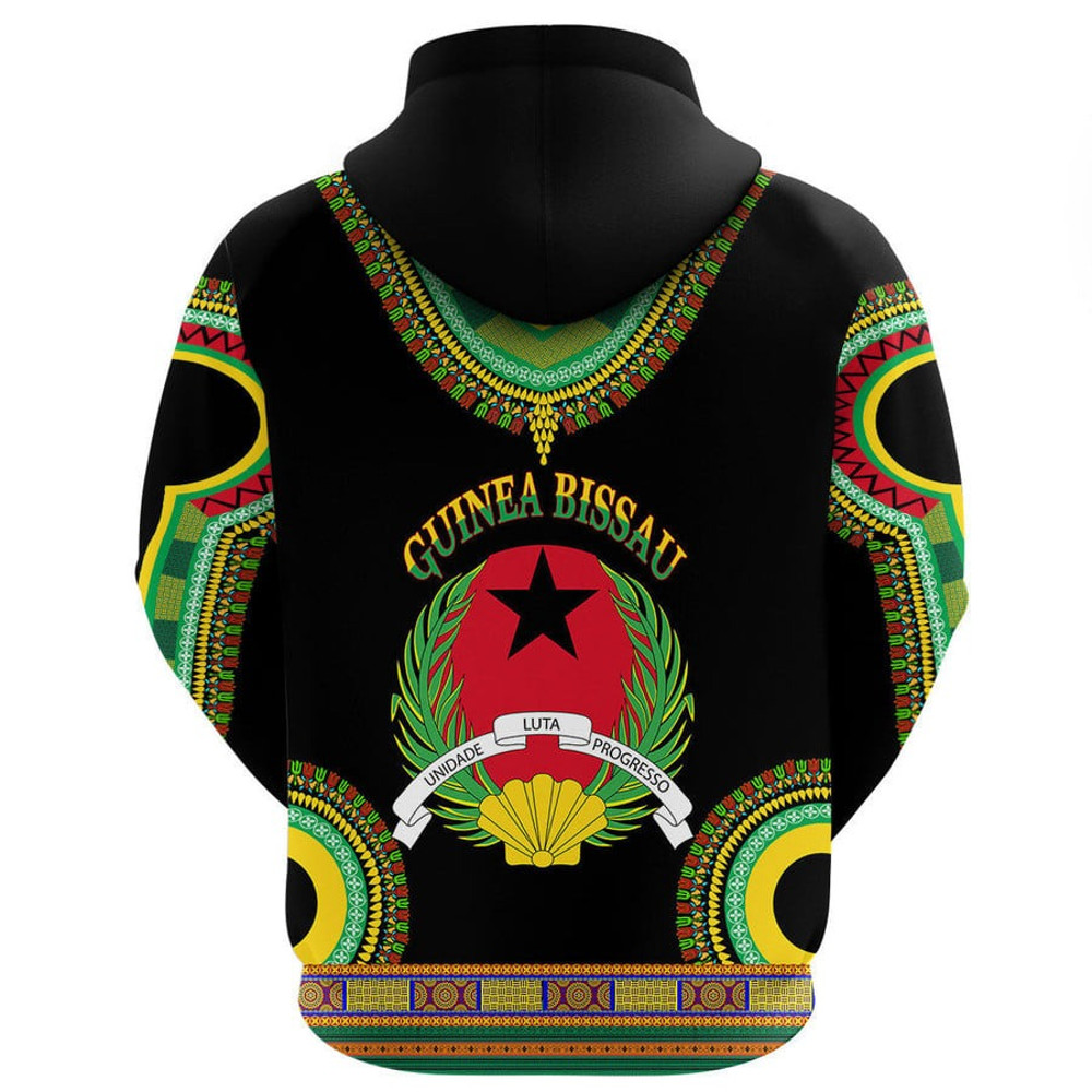 Guinea Bissau Dashiki Hoodie, African Hoodie For Men Women