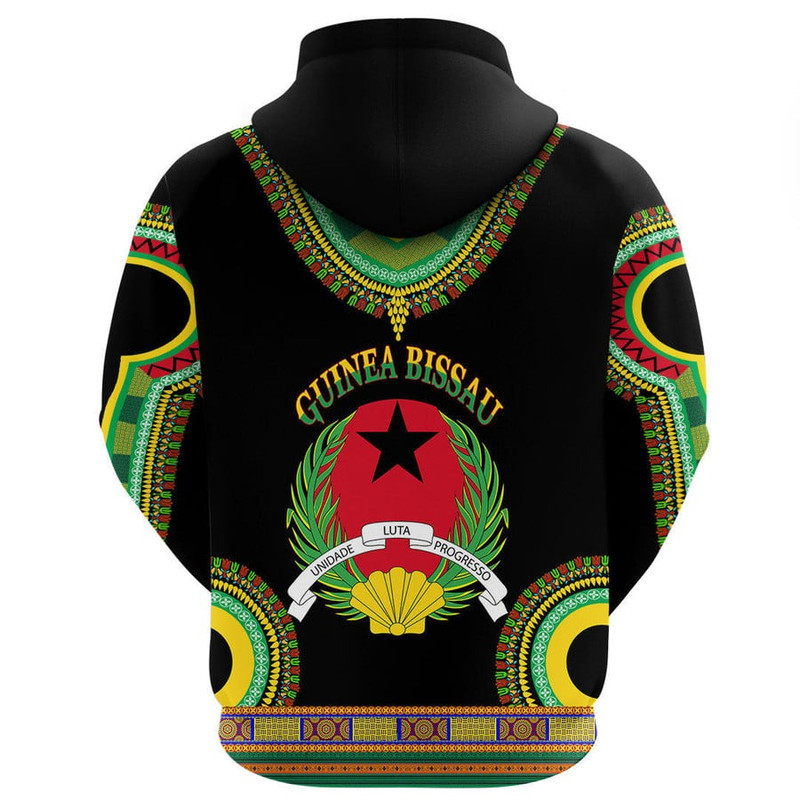 Guinea Bissau Dashiki Hoodie, African Hoodie For Men Women