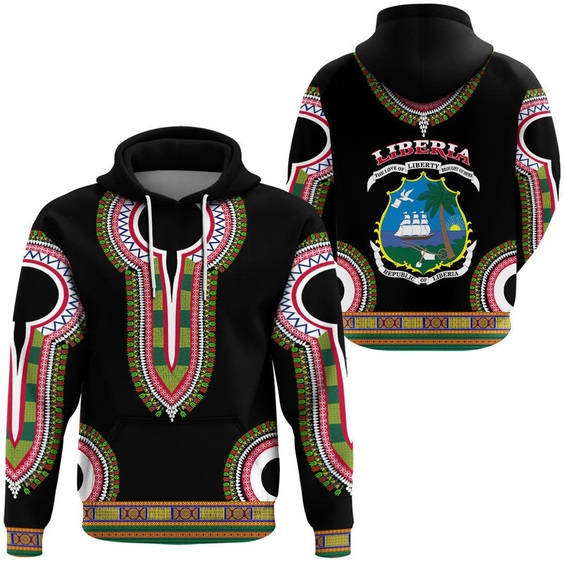 Liberia Dashiki Hoodie, African Hoodie For Men Women