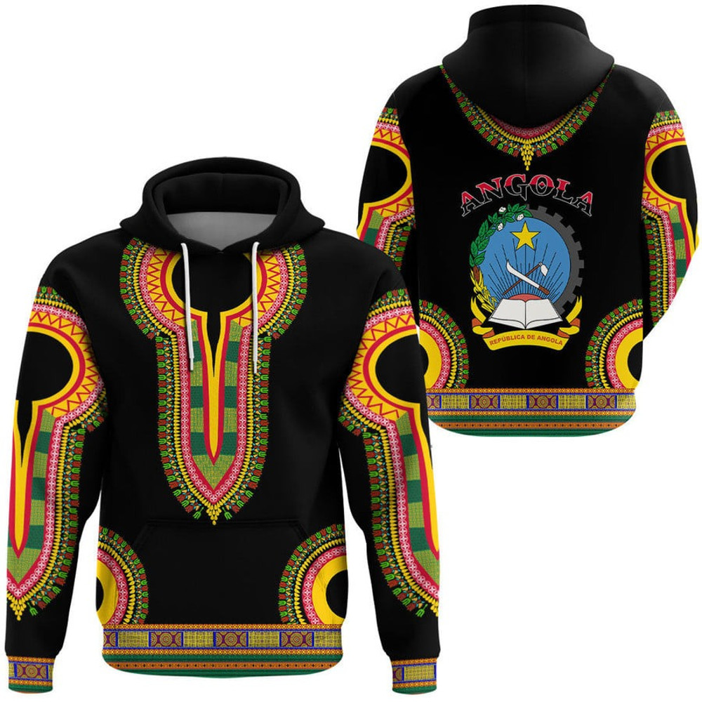 Angola Dashiki Hoodie, African Hoodie For Men Women