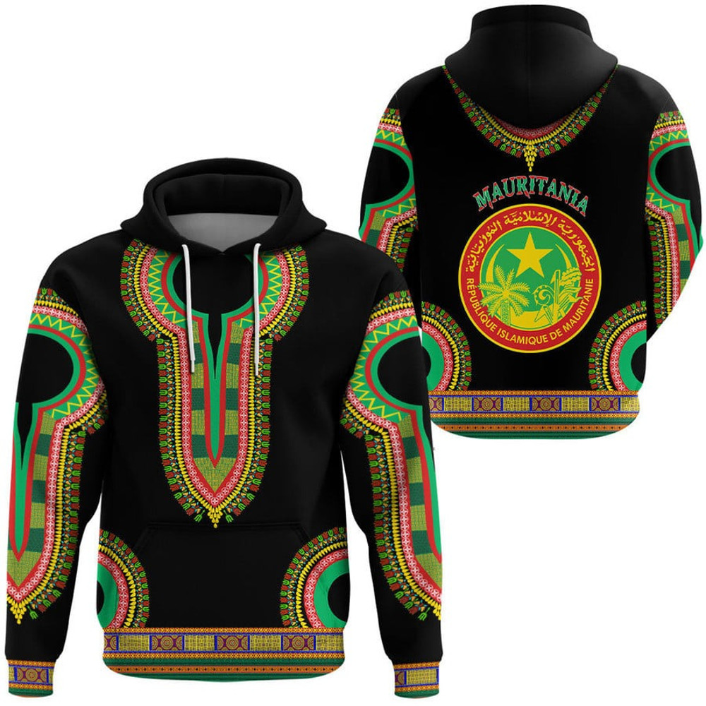 Mauritania Dashiki Hoodie, African Hoodie For Men Women