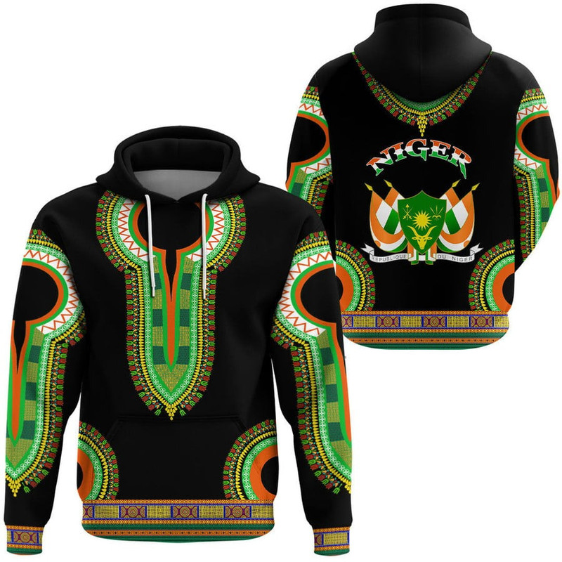 Niger Dashiki Hoodie, African Hoodie For Men Women