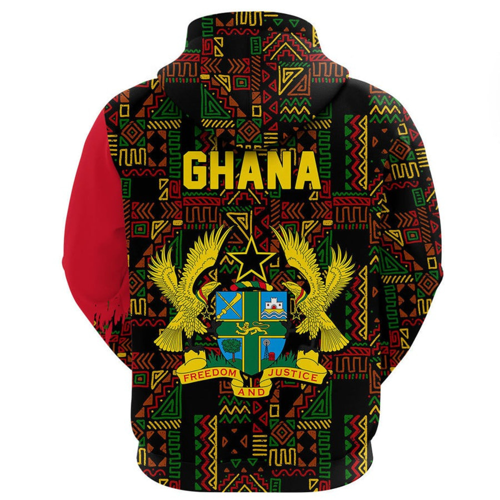 Ghana Kenter Pattern Hoodie, African Hoodie For Men Women