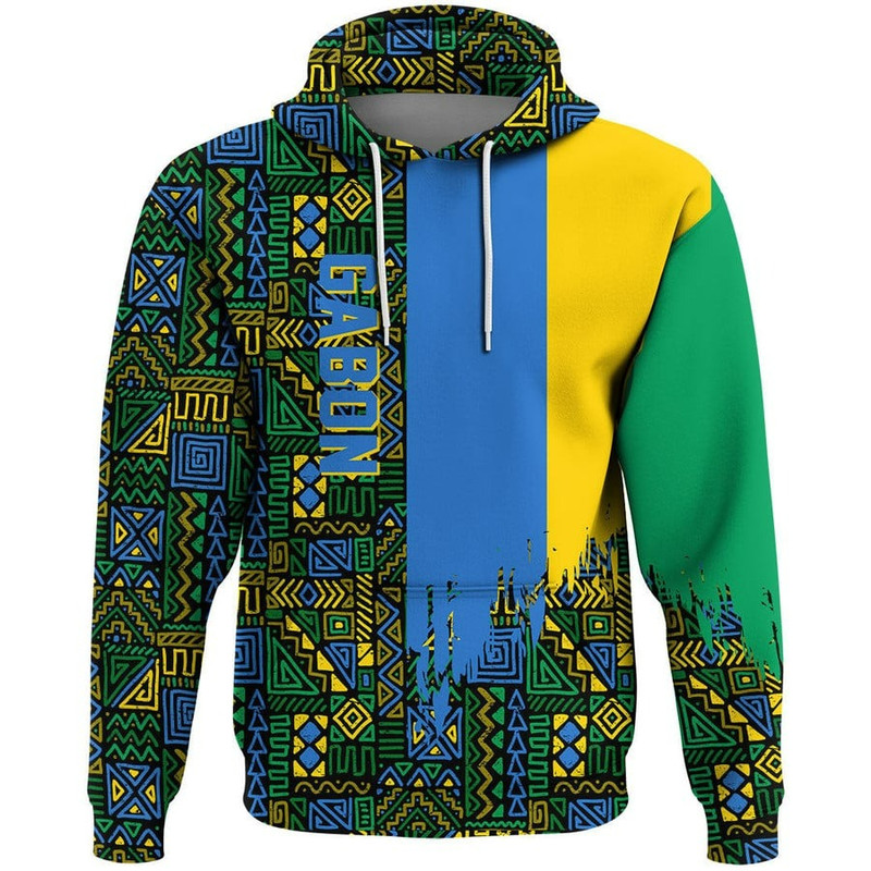 Gabon Kenter Pattern Hoodie, African Hoodie For Men Women