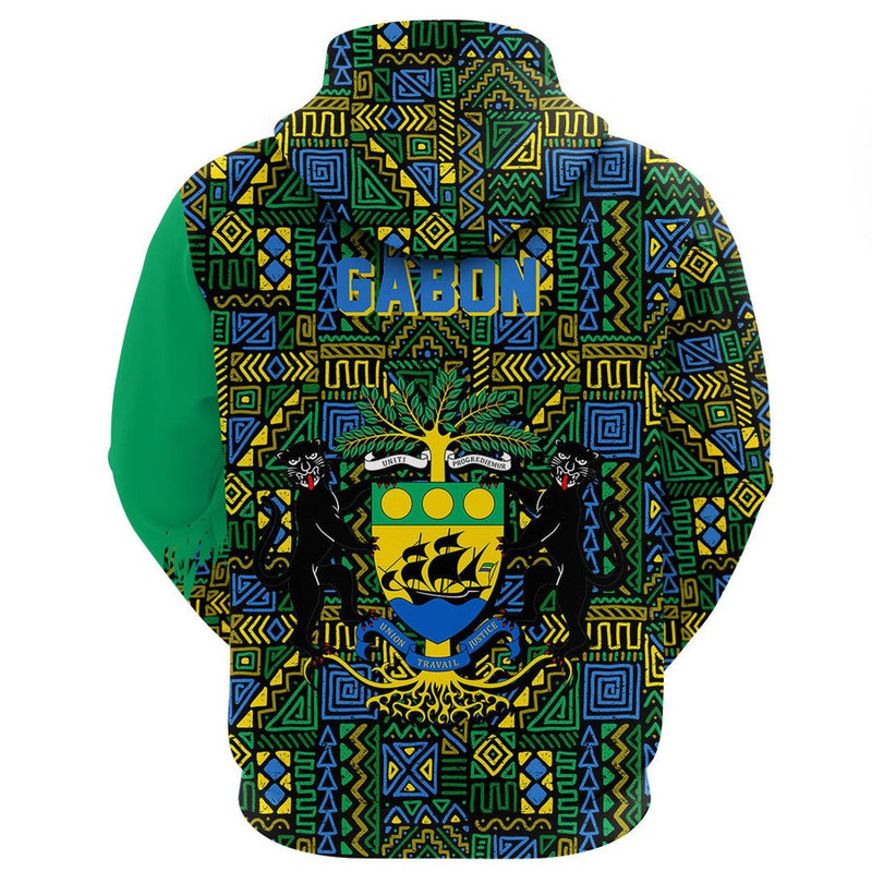 Gabon Kenter Pattern Hoodie, African Hoodie For Men Women
