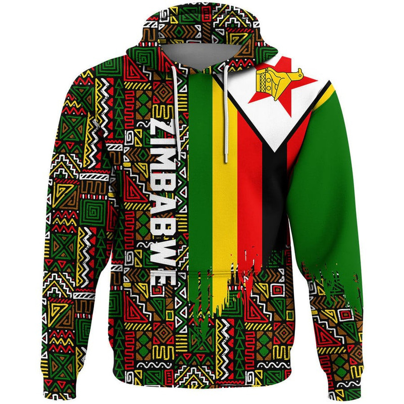 Zimbabwe Kenter Pattern Hoodie, African Hoodie For Men Women