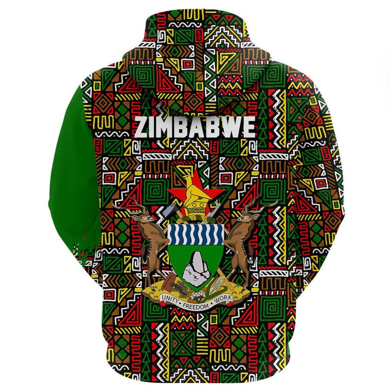 Zimbabwe Kenter Pattern Hoodie, African Hoodie For Men Women