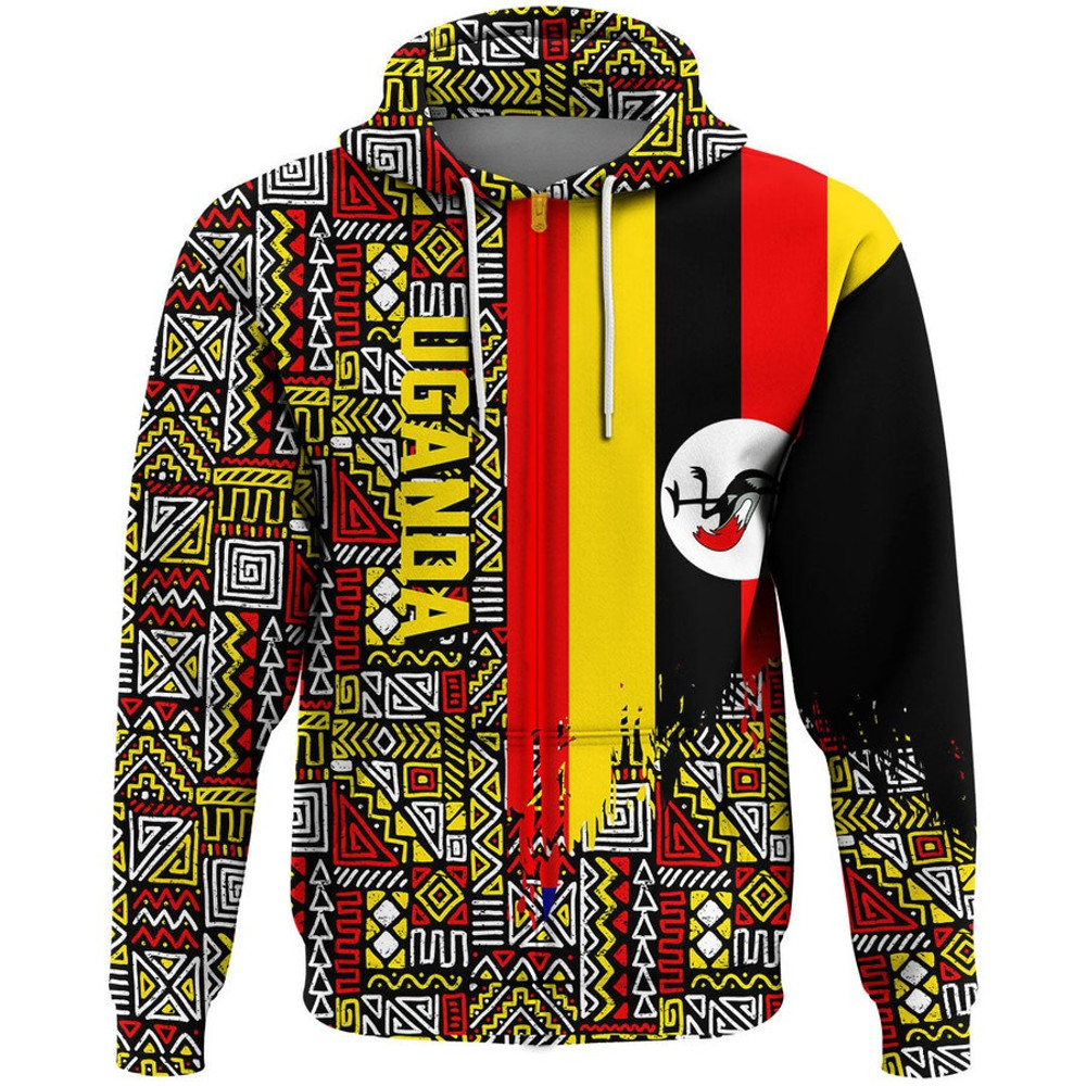 Uganda Kenter Pattern Hoodie, African Hoodie For Men Women