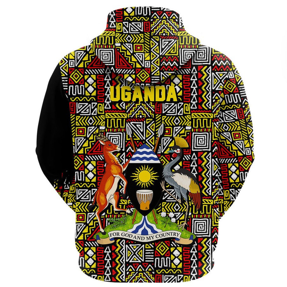 Uganda Kenter Pattern Hoodie, African Hoodie For Men Women