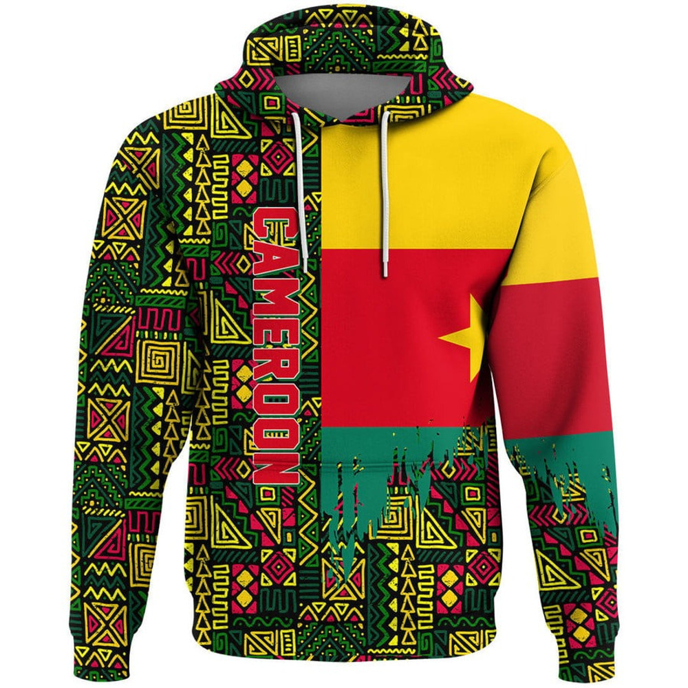 Cameroon Kenter Pattern Hoodie, African Hoodie For Men Women