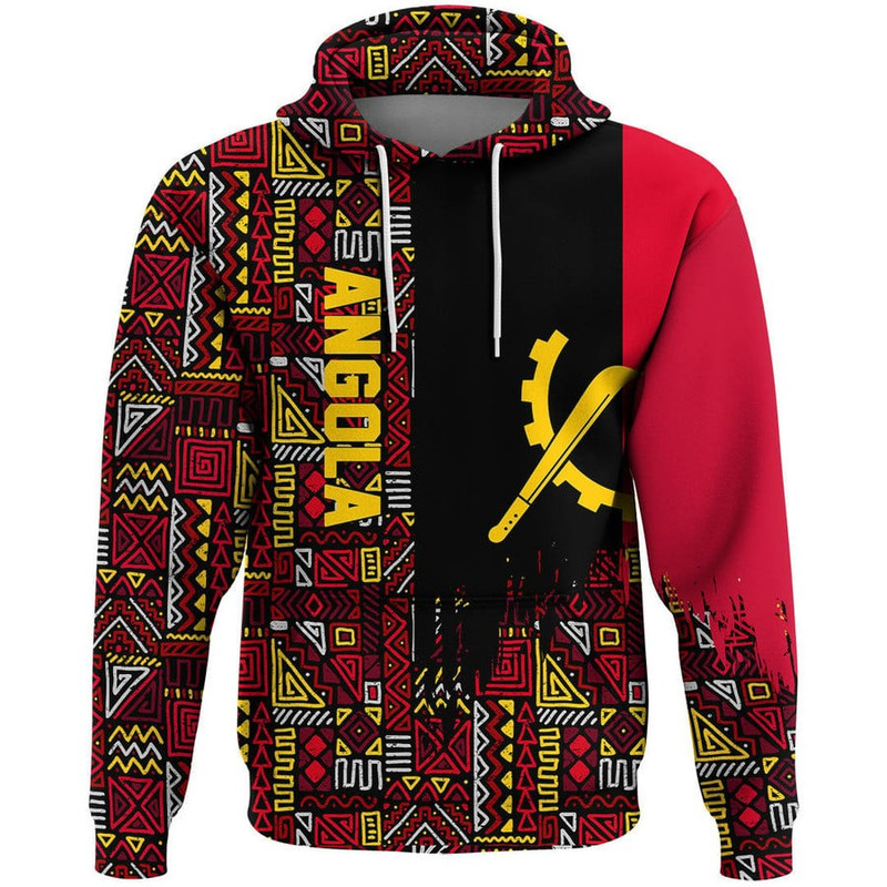 Angola Kenter Pattern Hoodie, African Hoodie For Men Women