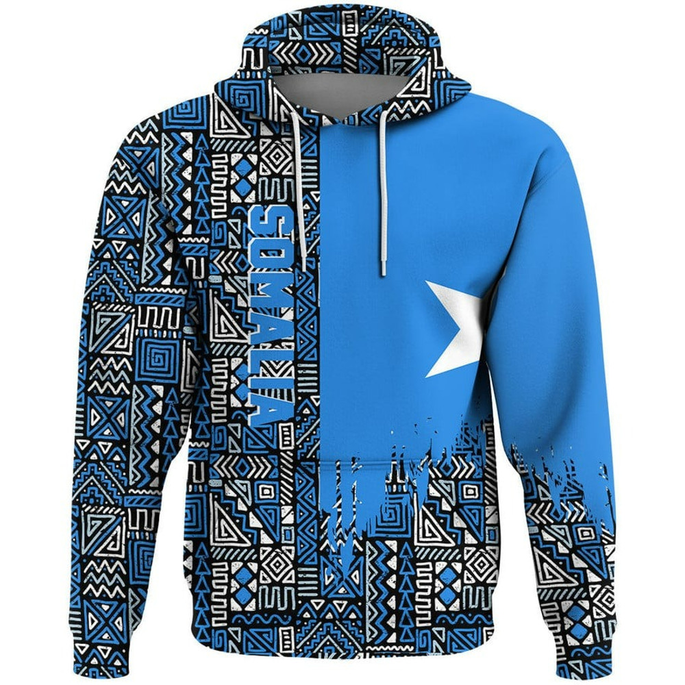 Somalia Kenter Pattern Hoodie, African Hoodie For Men Women