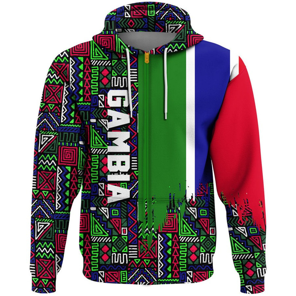 Gambia Kenter Pattern Hoodie, African Hoodie For Men Women