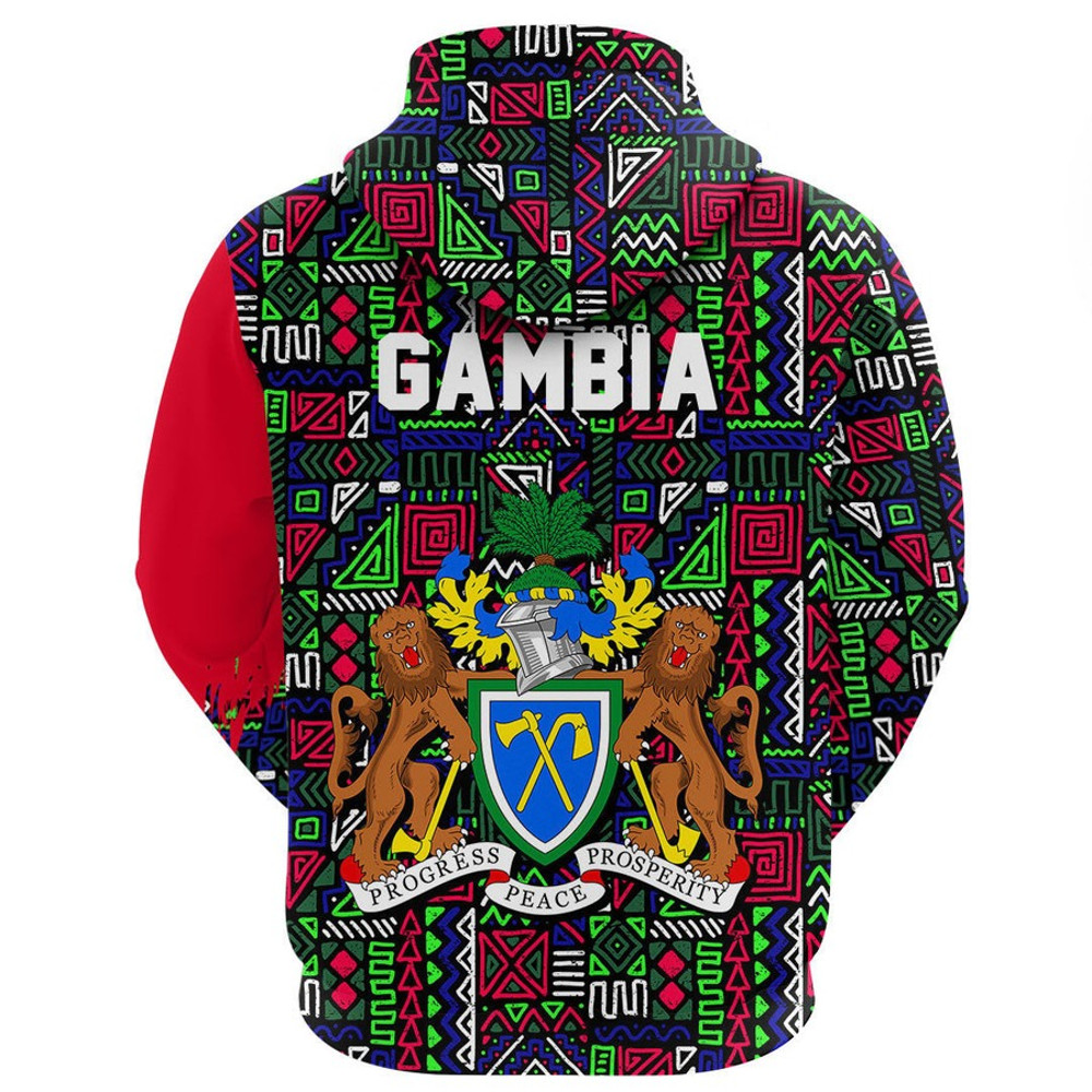Gambia Kenter Pattern Hoodie, African Hoodie For Men Women