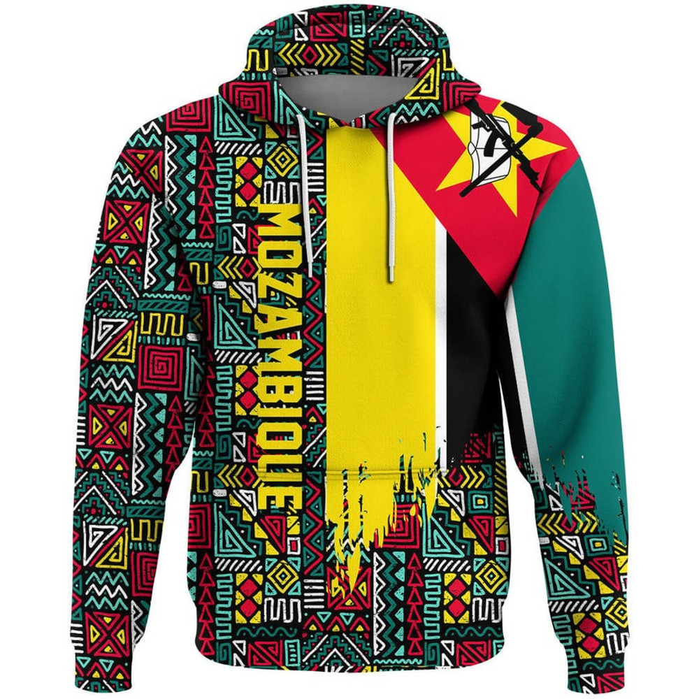 Mozambique Kenter Pattern Hoodie, African Hoodie For Men Women