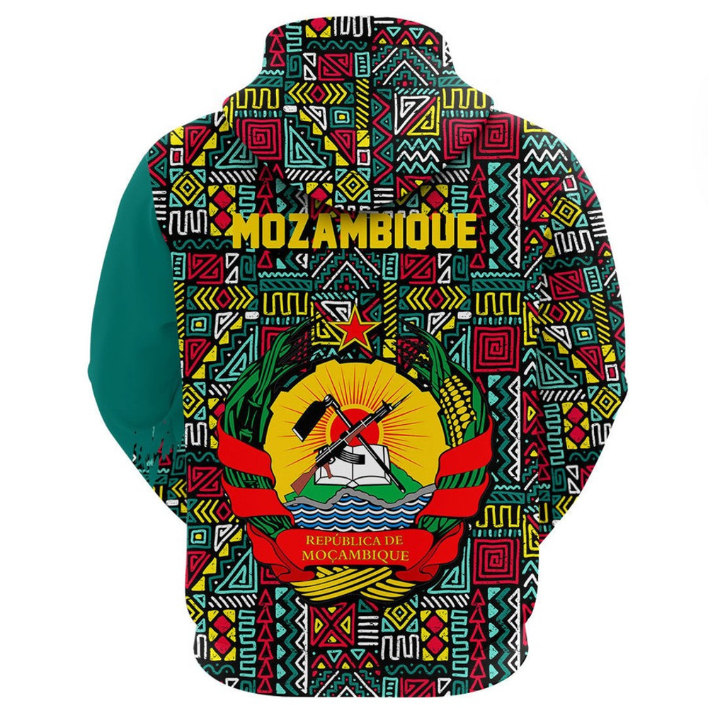 Mozambique Kenter Pattern Hoodie, African Hoodie For Men Women